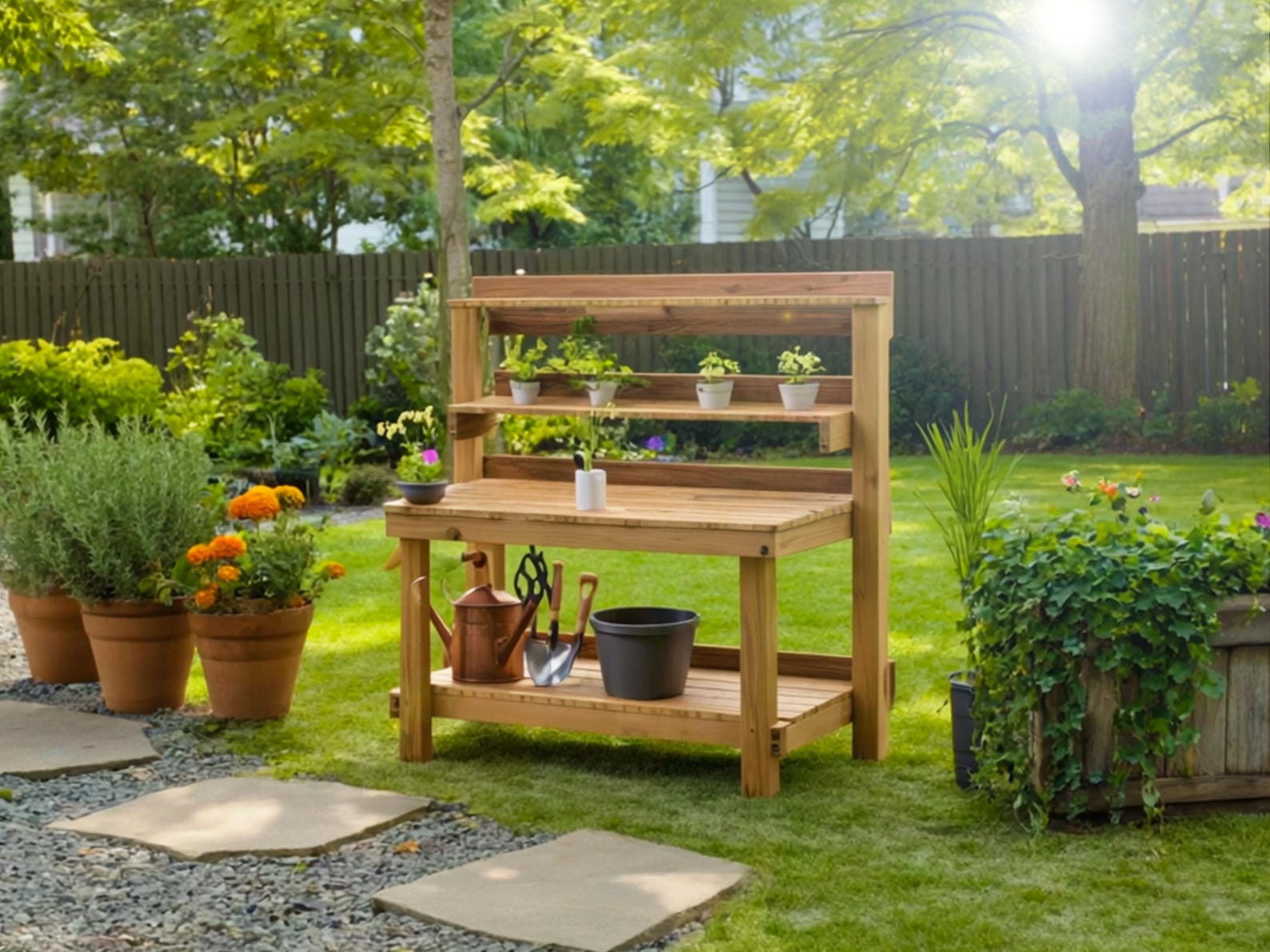 DIY Potting Bench Plans PDF: Modern Garden Workbench Build Guide - Etsy
