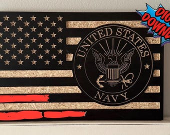US Navy Flag Plaque for CNC - Carbide Create Shapeoko .c2d & .svg Digital Download Files