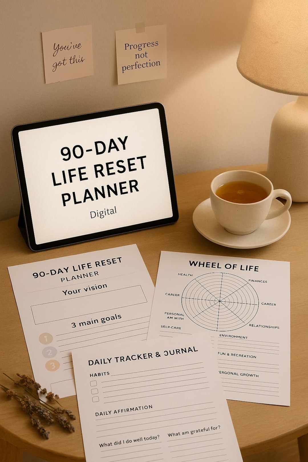 90-day Life Reset Planner | Printable Self-care & Goal Setting PDF ...