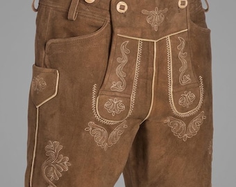 Nieuwe handgemaakte shorts Lederhosen Oktoberfest Beierse shorts Oktoberfest heren
