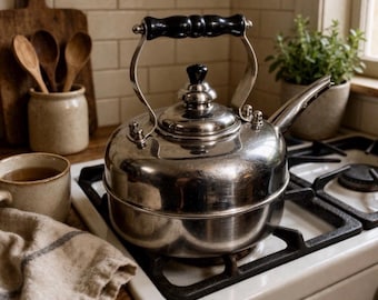 ODI -Whistling Tea Kettle-Stainless Steel- Black Wood Handle