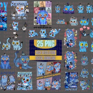Kpop Hunter Tiger PNG Bundle, Shirt Digital, Kpop Huntrix Png, Saja Girls PNG,Derpy the Tiger And Bird Png, Demon Hunters Tiger