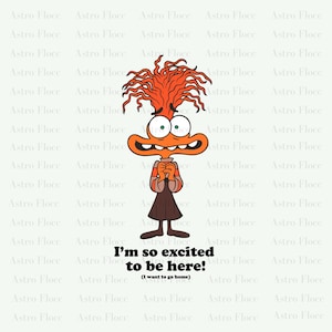 Grappige cartoon, png | Ik ben zo opgewonden Clipart | Digitale download van gekke personages | Shirtontwerp in komische stijl | Afdrukbare sublimatiekunst