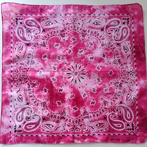 6-pack bandanas, 100 % mjuk och andningsbar bomull, rosa och lila tonade bandanas, boho bandanas, tie-dye paisleymönster bild 8