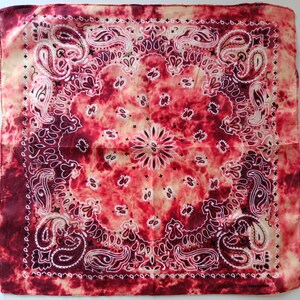6-pack bandanas, 100 % mjuk och andningsbar bomull, rosa och lila tonade bandanas, boho bandanas, tie-dye paisleymönster bild 4