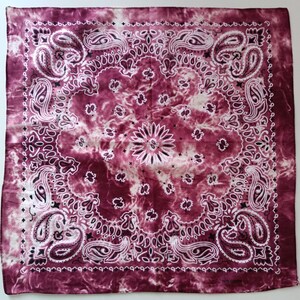 6-pack bandanas, 100 % mjuk och andningsbar bomull, rosa och lila tonade bandanas, boho bandanas, tie-dye paisleymönster bild 5