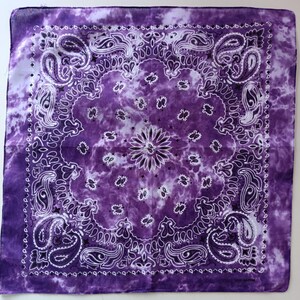 6-pack bandanas, 100 % mjuk och andningsbar bomull, rosa och lila tonade bandanas, boho bandanas, tie-dye paisleymönster bild 6