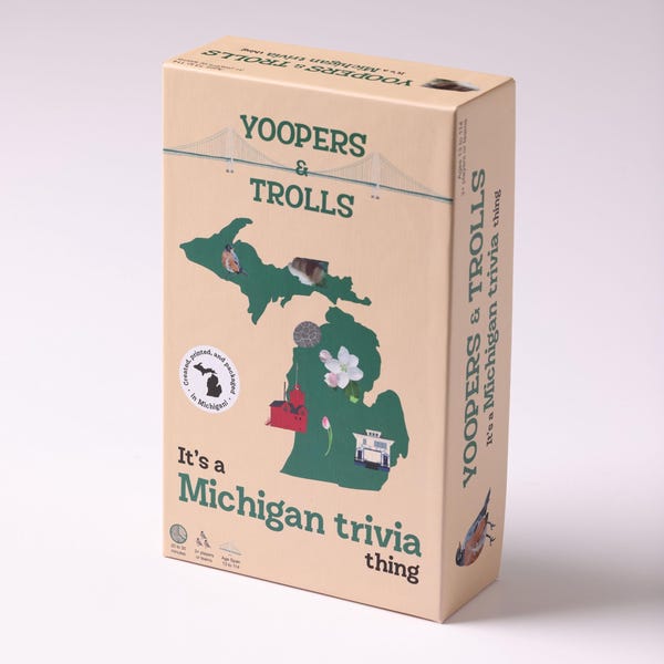 Juego de mesa de preguntas y respuestas sobre Michigan: Yoopers y Trolls - Hecho en Michigan