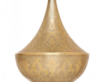 Moroccan Brass Pendant Light, Handmade Gold Hanging Lamp, Engraved Ceiling Chandelier, Luxury Boho Lantern Fixture Decor