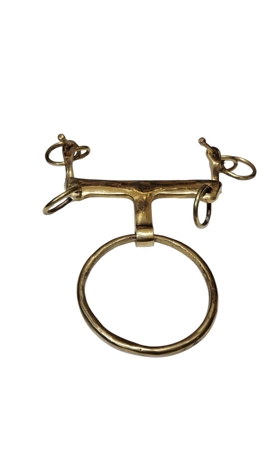 Mors de cheval turc ancien en fer forgé à la main avec plaque