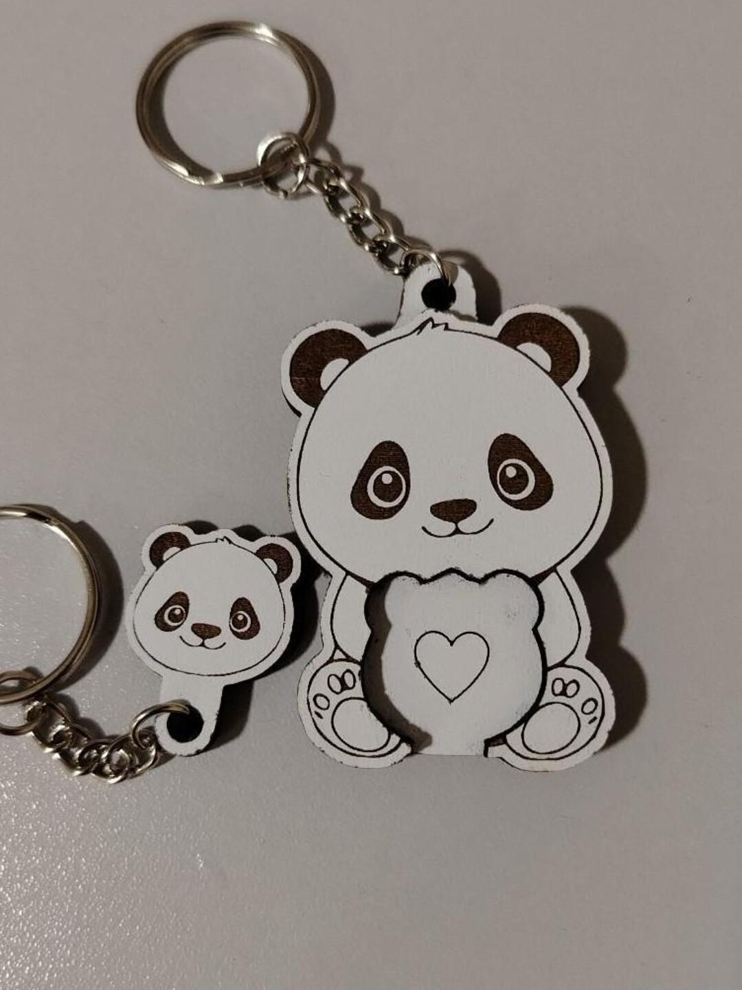 Key Chain File Custom Made Panda Keychain File for Laser Cutting, Wooden Couple Gift ...
