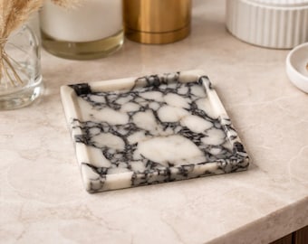Handmade Calacatta Viola Marble Tray – Luxury Vanity Organizer