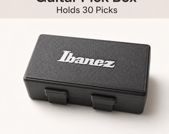 Dad Gift Ibanez Guitar Pick Holder Case | Holds 30 Standard Picks, Travel Organizer