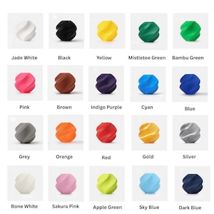 May include: A grid of twenty small, spherical beads with a spiraling, twisted texture. Each bead is a different solid color, including white, black, yellow, green, pink, brown, purple, blue, orange, red, gold, silver, and various shades of blue and green.
