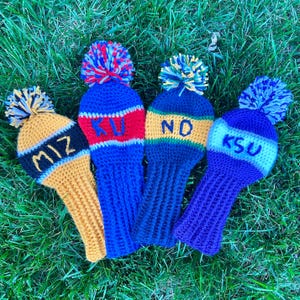CUSTOM Crochet Golf Club Driver Headcover | Handmade Golf Gift | Gifts For Him | Personalized Crochet Headcover with Team Colors & Initials