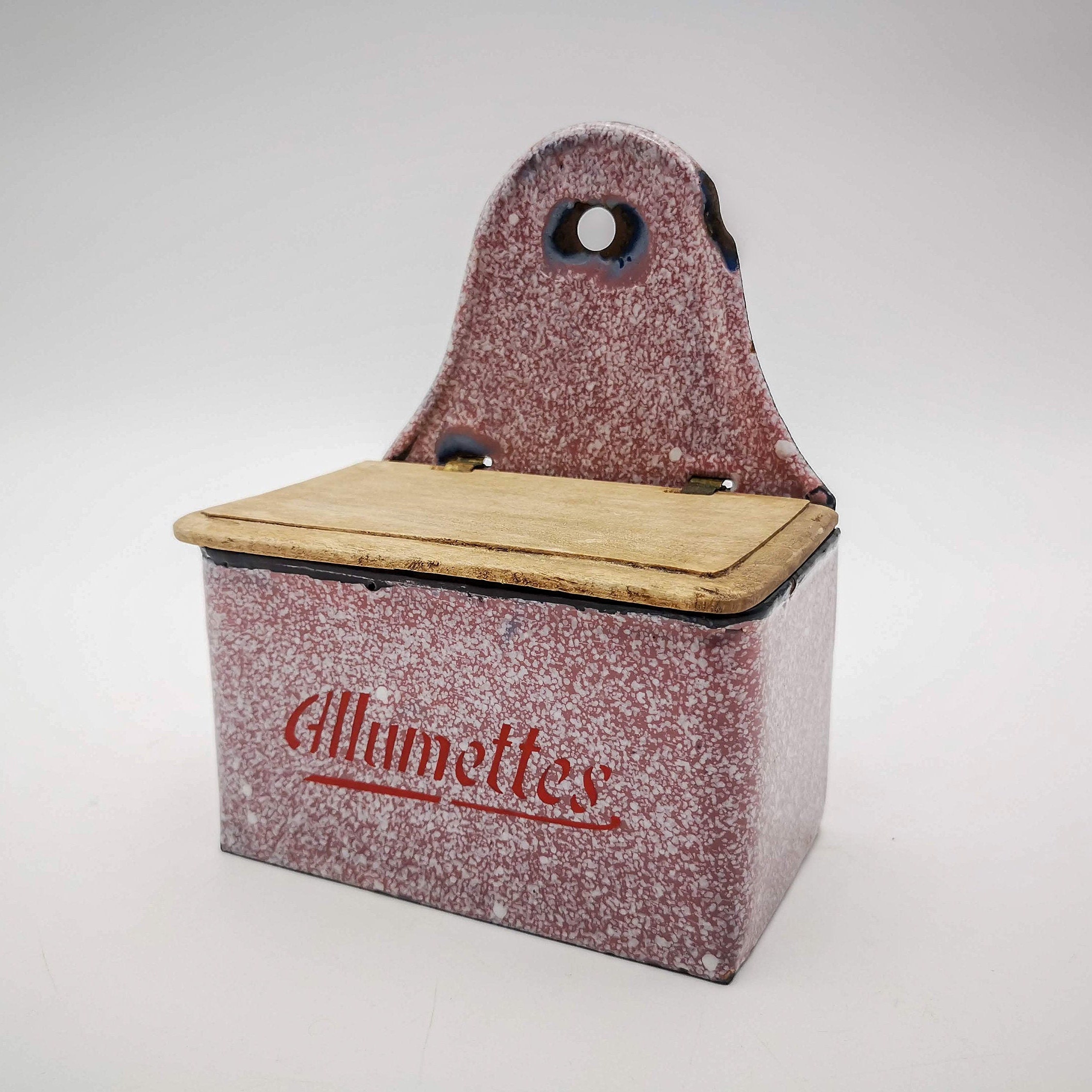 collectible match box container Antique tole ALLUMETTES BOX Art Nouveau ...