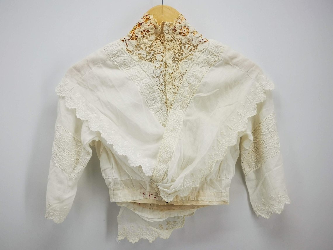 Choquette French lace hand embroidered silk blouse main image 1