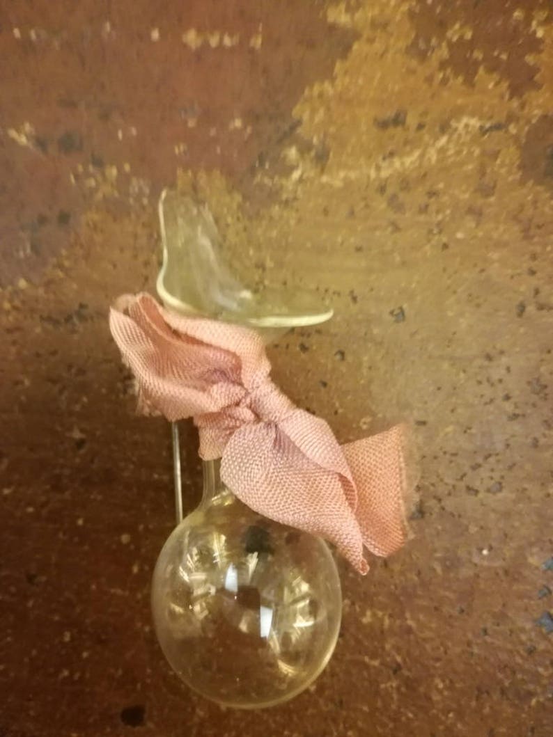 Vintage Glass Tussie Mussie Vase Lapel Pin Pink Silk RIBBONS Etsy