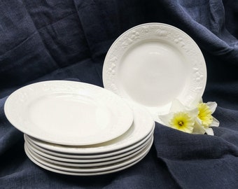 Antique French Sarreguemines Ironstone Dessert Plates, Set of 8