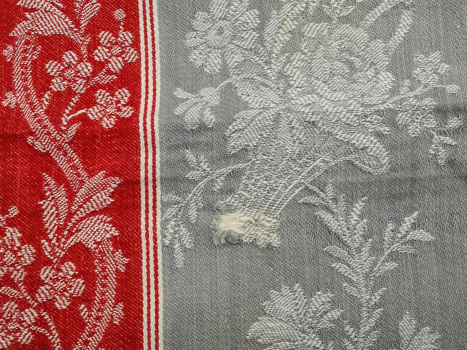 Antique French Mattress Ticking Fabric Red & Grey Napoleon III Etsy