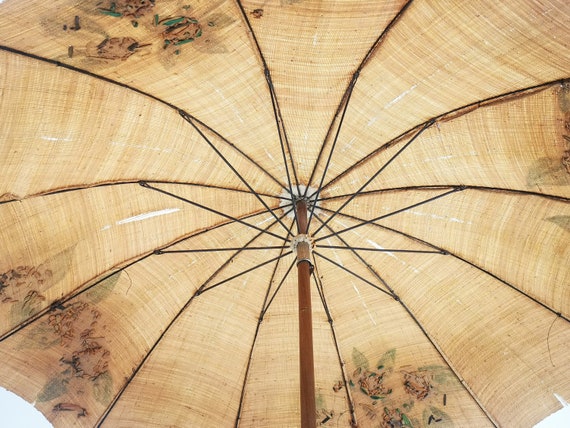 Antique Italian parasol umbrella, made in woven s… - image 6