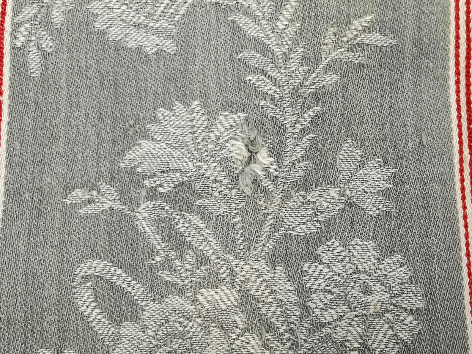 Antique French Mattress Ticking Fabric Red & Grey Napoleon III Etsy