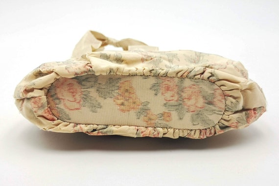 ANTIQUE chiné Silk Purse, garland of pink ROSES c… - image 9