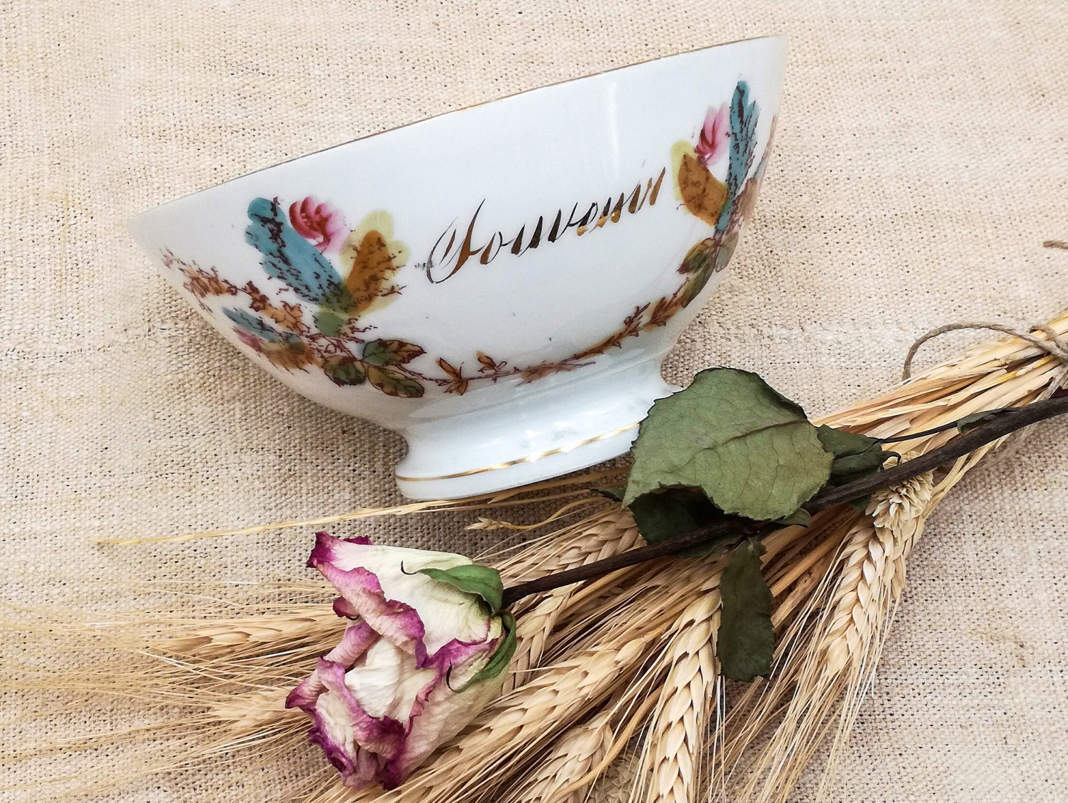 Tazza d'acqua vintage in stile retrò, smaltata, per bere tè