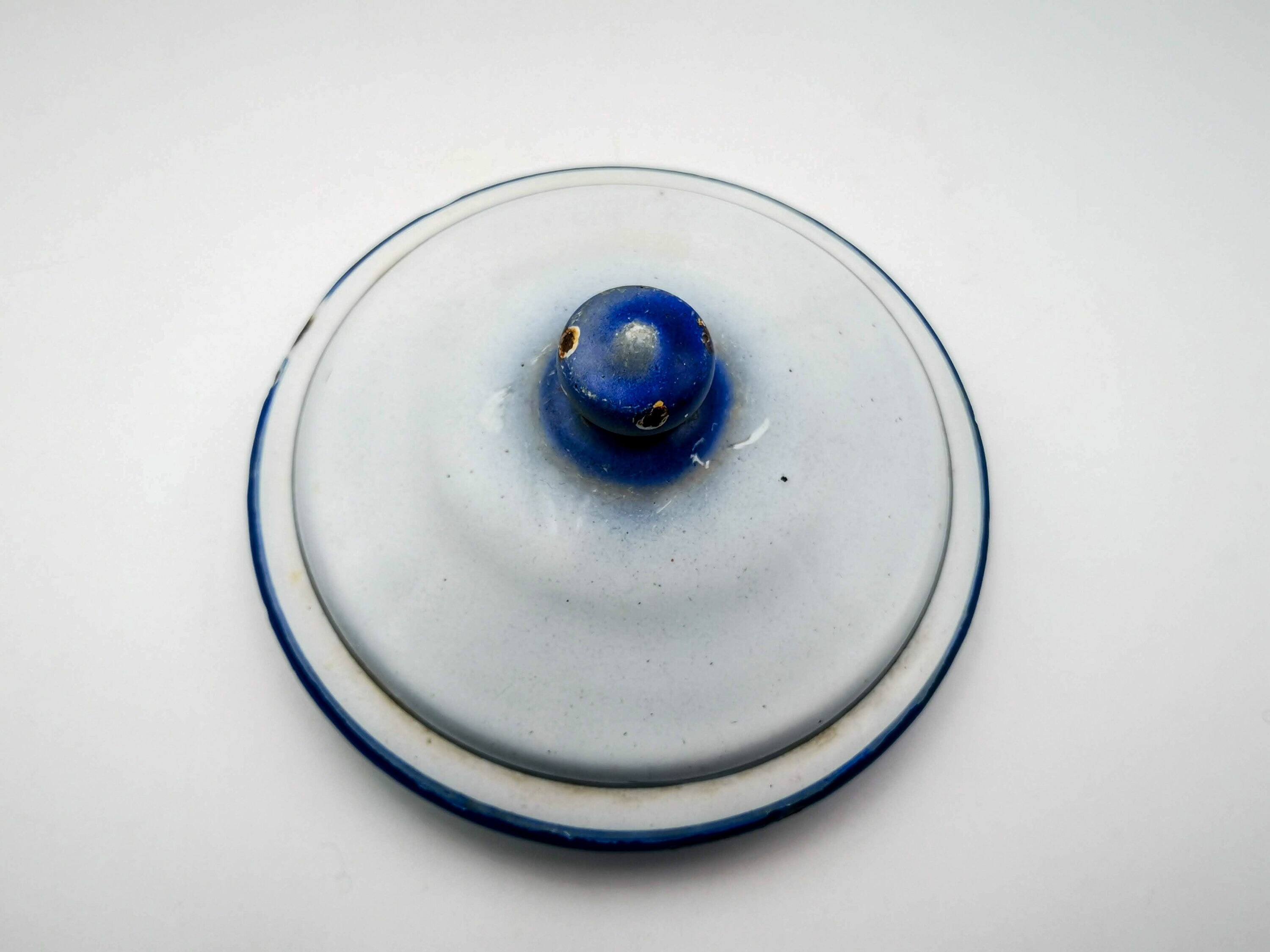 Antique French Enamel Coffee Biggin, Japy, Mountain Landscape