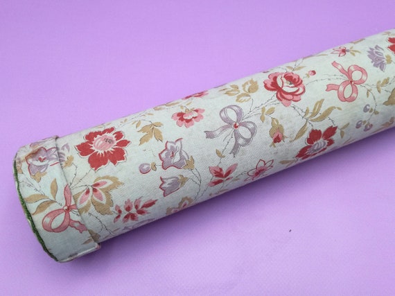 Antique FRENCH FABRIC Box Case for Knitting Needles, Antique 