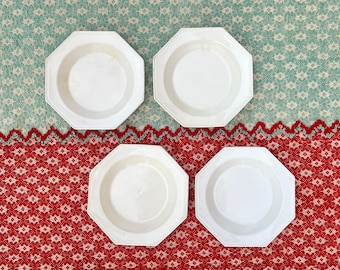 Antique Creil Montereau Soup Plates, Set of 4, Early 19th Century