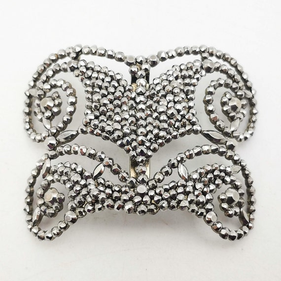 Antique French shoe buckles, Edwardian era shoe b… - image 9