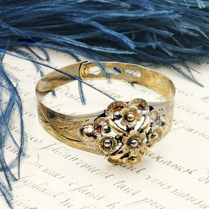 Bracelet Manchette Ancien Napoléon III Style Victorian - Pièce Antique Unique