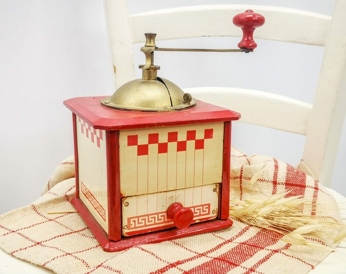 Antique French Coffee Grinder Lithographed Coffee Grinder Etsy