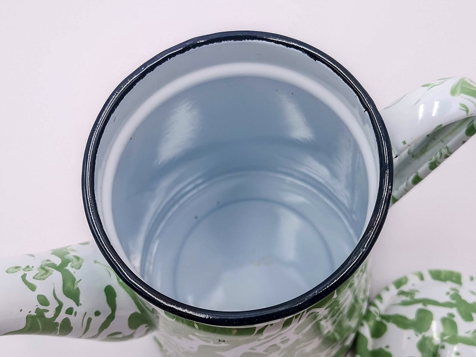 Antique Enamel French Coffee Pot Light Green Marbled Effect Etsy