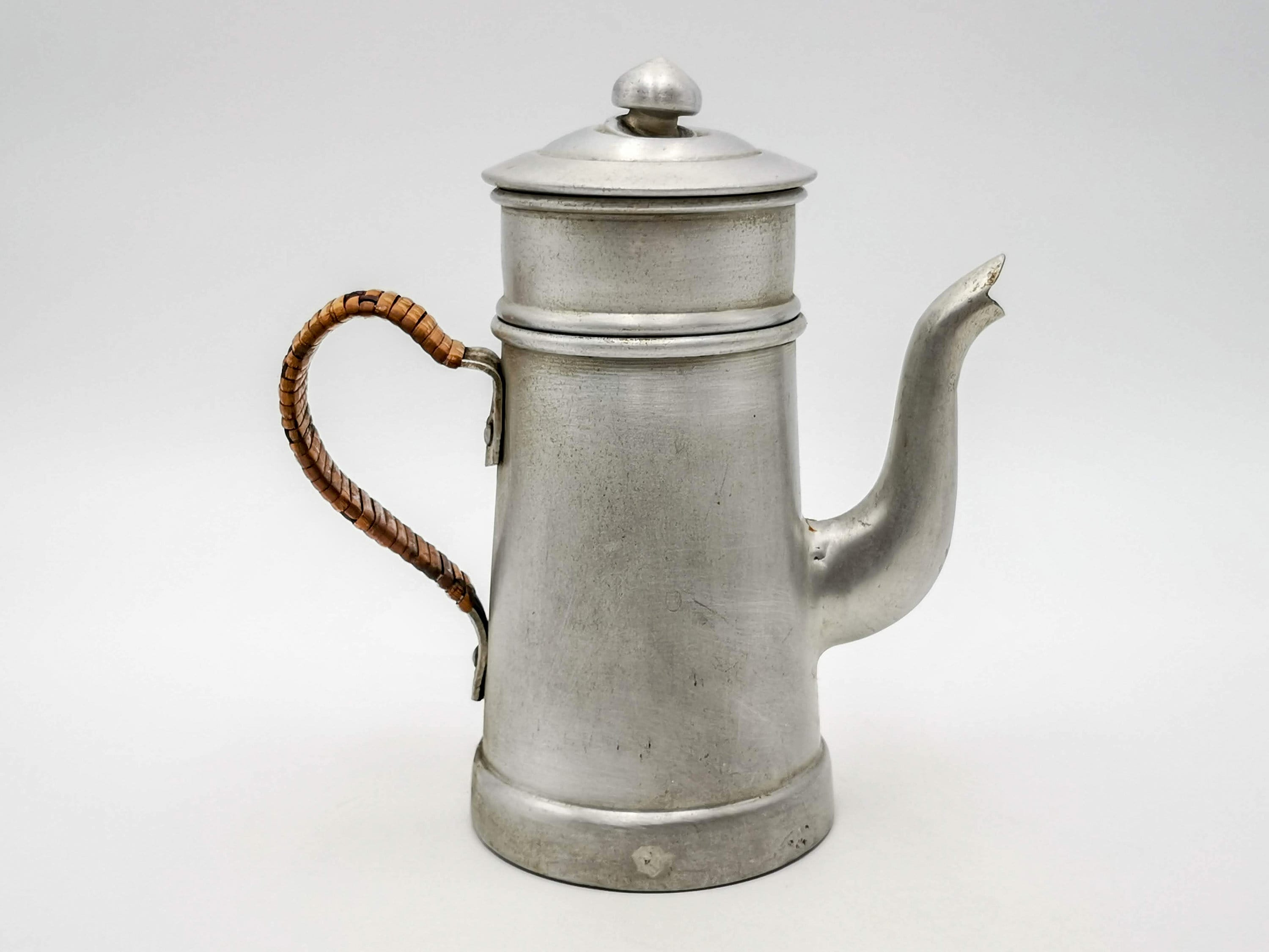 Grande Cafetière Ancienne TOURNUS UNIS France - Aluminium Pur - Poignée - Bon état