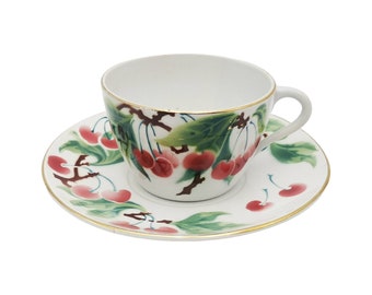 Vintage Le Comptoir De Famille Tea Cup and Saucer Set: French