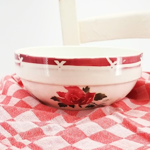 Antique French salad bowl, Digoin Cibon salad bowl, rare small size salad bowl, collectable vintage French bowl Digoin Cibon