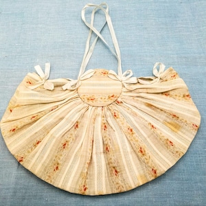 Antique French watered silk pink roses Ribbon bag, purse, reticule, original edwardian purse, silk purse boudoir style
