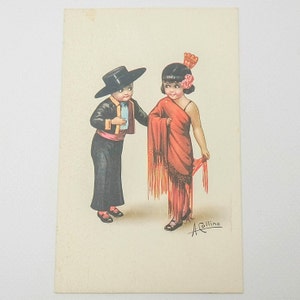 Cartoline antiche con coppie di bambini, cartoline d'epoca illustratore Collino, cartoline vintage da collezione epoca aani '30, Collino immagine 3