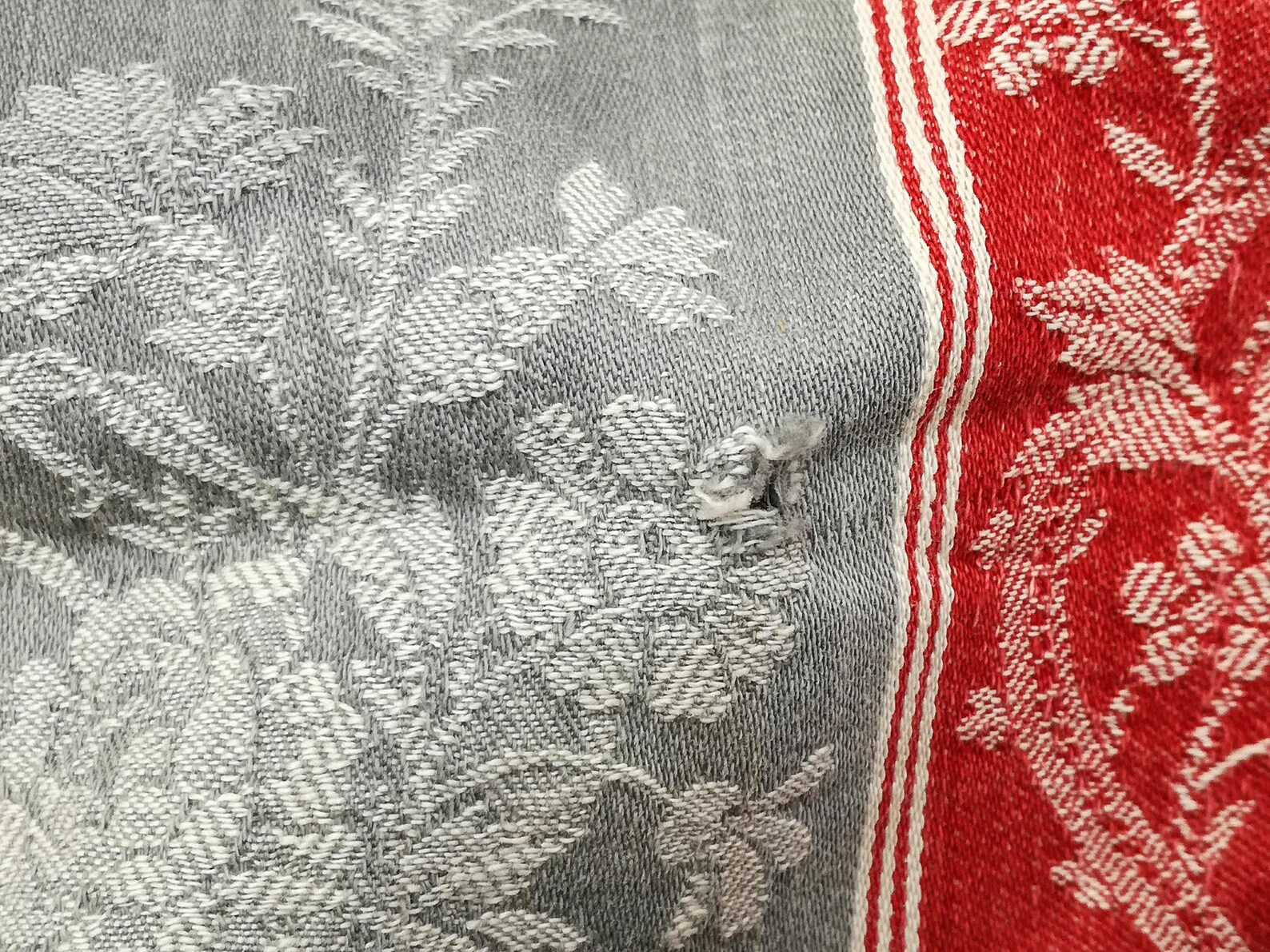 Antique French Mattress Ticking Fabric Red & Grey Napoleon III Etsy