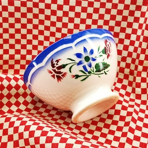 Vintage French ceramic bowl Digoin Elorn, rare collectible cafè au lait bowl