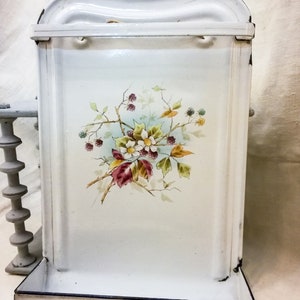 Enameled drip tray with blackberries, Antique enameled drip tray, German enameled drip tray, Floral enameled drip tray, Antique DRIP TRAY