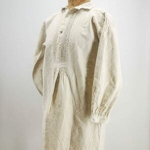 French 1800s Rustic Farmers Shirt Dress Hemp Linen With French 1800s Rustic Farmers Shirt Dress Hemp Linen With
