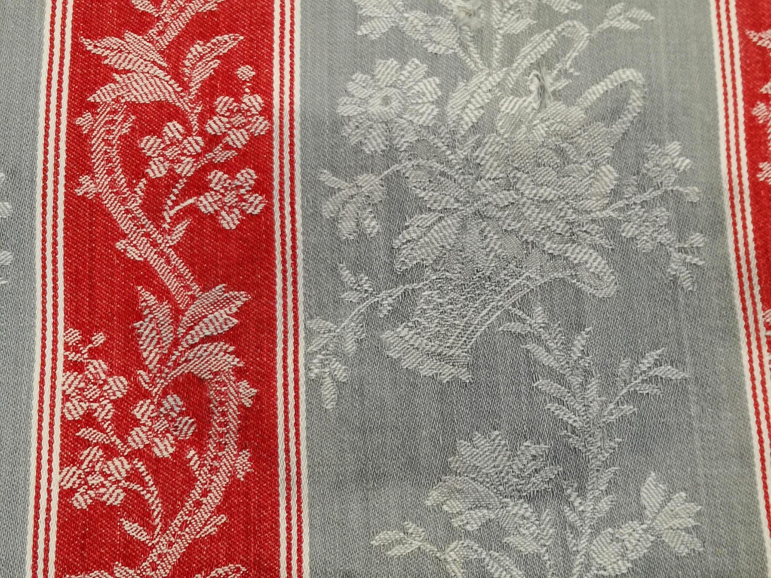 Antique French Mattress Ticking Fabric Red & Grey Napoleon III Etsy