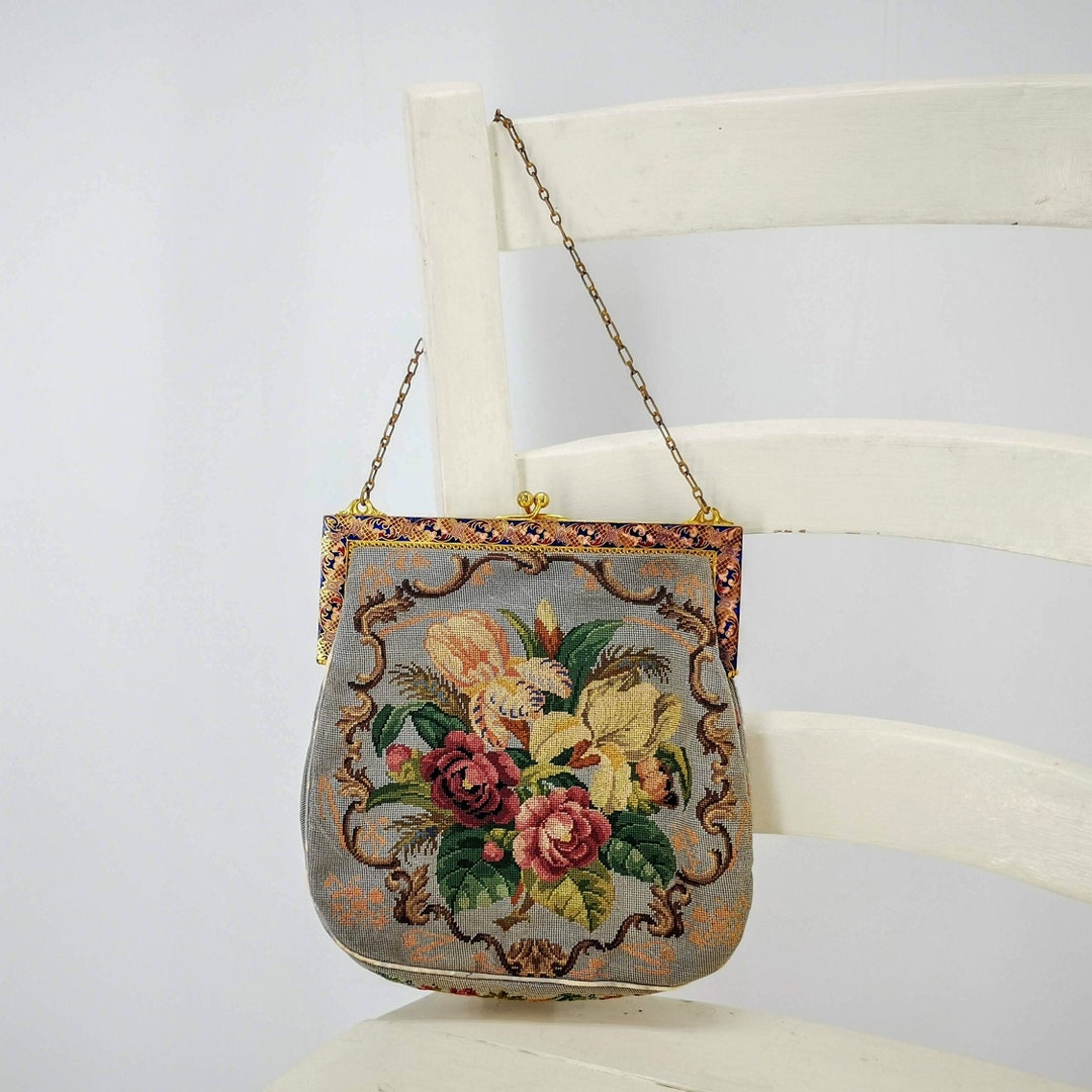 Jewel Micro Clutch Embroidery Rose Bag Silk Velvet Mini Bag 
