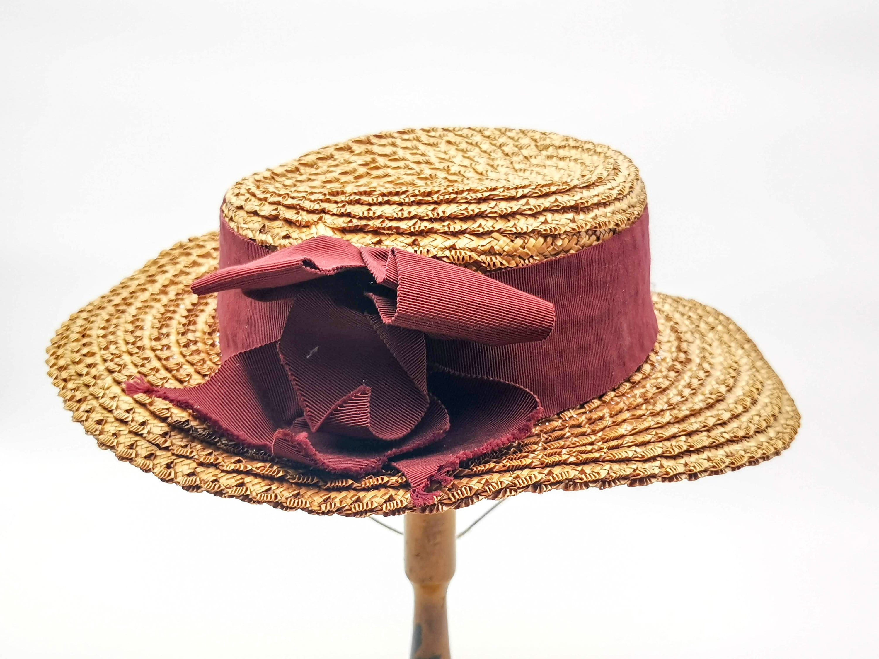 Straw Hat with Navy & White Interchangeable Bow or Pink Bow – emilyOandbows