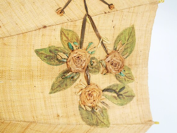 Antique Italian parasol umbrella, made in woven s… - image 4