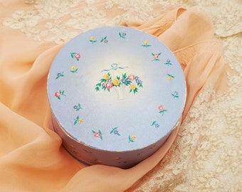 Vintage Houbigant New York Quelques Fleurs Powder Box - Romantic Art Deco Vanity Collectible