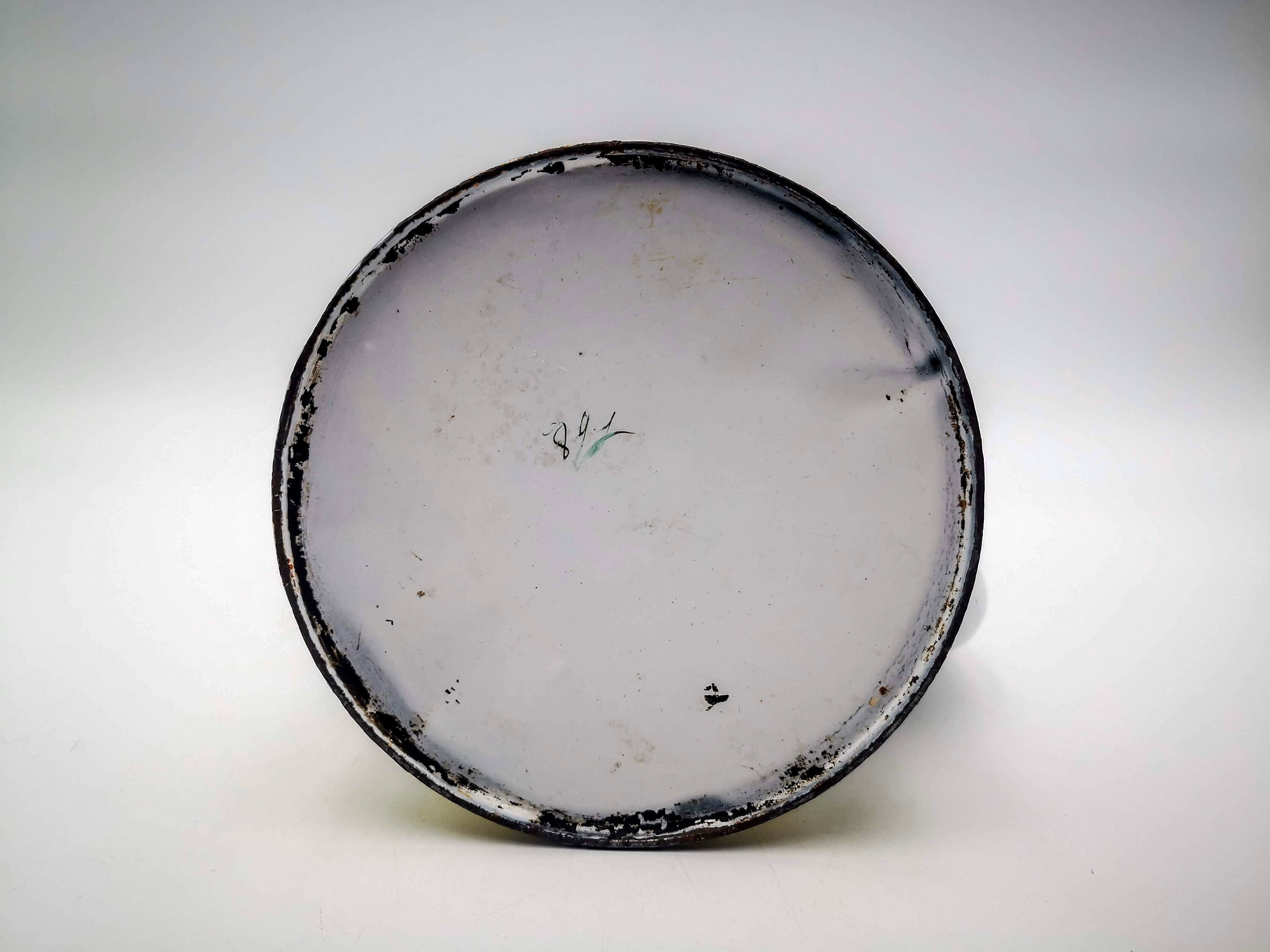 Antique French Enamel Coffee Biggin, Japy, Mountain Landscape